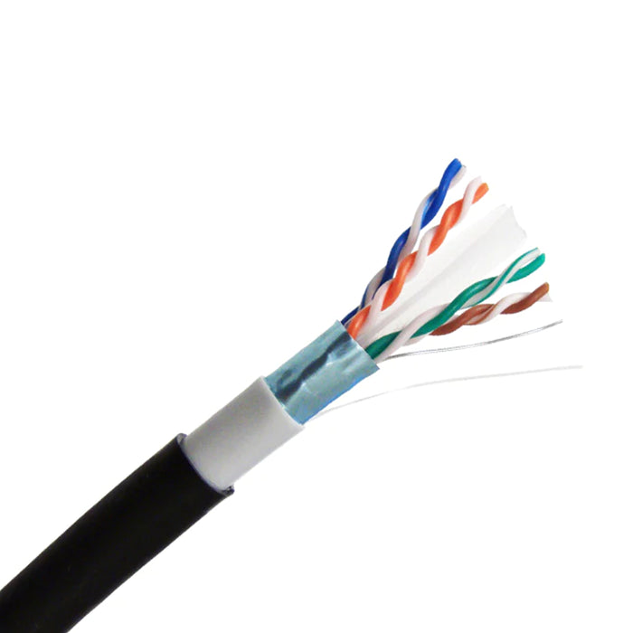 Primus Cable CAT6A Bulk Cable 750MHz, Solid Copper, Direct Burial, Shielded Outdoor, Waterblock PVC, 23AWG
