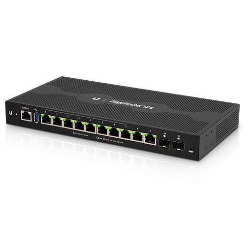 Ubiquiti EdgeRouter 12P 12-Port Layer 2 Gigabit SFP Router with 2-Pair 24V PoE [ER-12P]