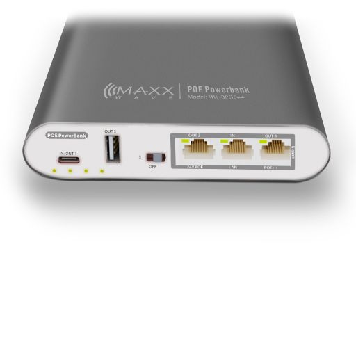 Maxxwave 24V 802.3af/at/bt 26400 mAh Gigabit PoE++ Power Bank