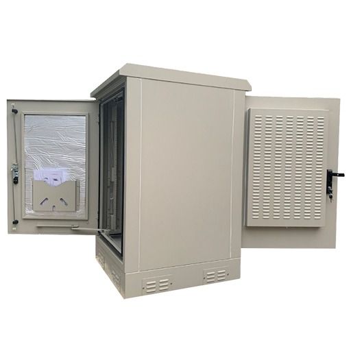Maxxwave 20U IP55 Outdoor Telecom Enclosure With 48VDC Cooling Fans (x4pcs) 32" Deep Lockable Front Door and Rear Door