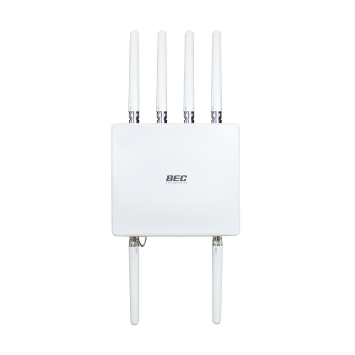 BEC Technologies 4G/LTE 2.4/5GHz Outdoor Male N-Type Router with 802.11ac Hotspot