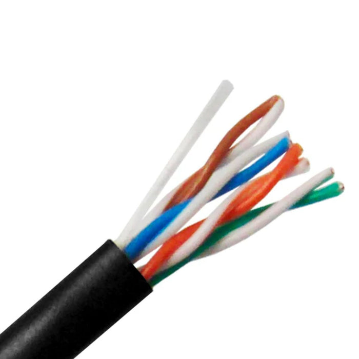 Primus Cable CAT5E Outdoor Bulk Ethernet Cable, Solid Copper, UL Listed UTP CMX, 24 AWG (1000FT) - Pull Box, Black