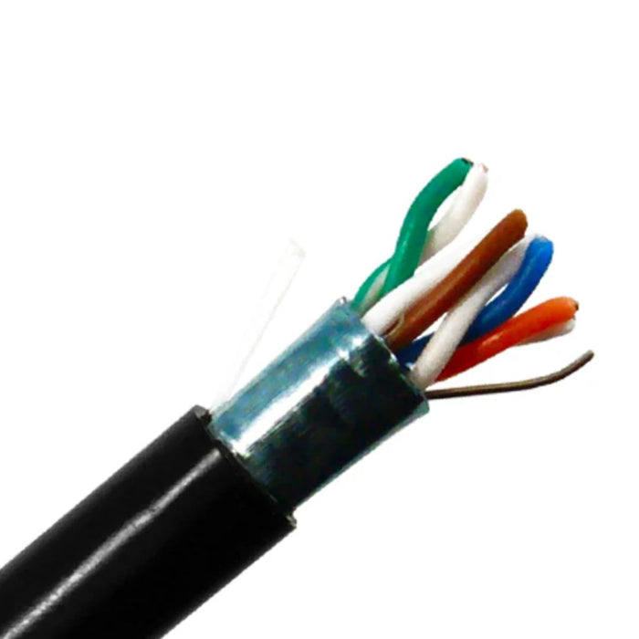 Primus Cable CAT5E Outdoor Bulk Ethernet Cable, Direct Burial Shielded Solid Copper, 24 AWG (1000FT) - Spool