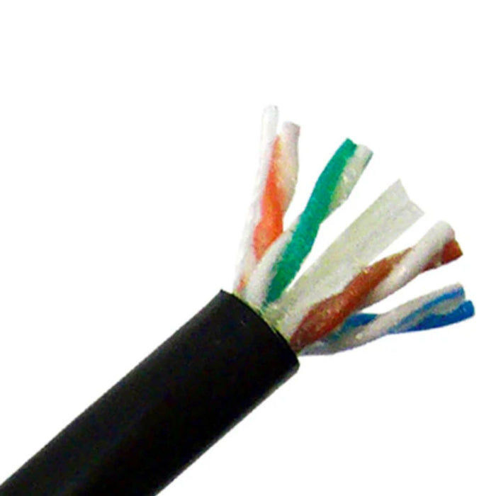 Primus Cable CAT6A Outdoor Bulk Ethernet Cable, Direct Burial Solid Copper UTP UV, Gel Filled, 23 AWG (1000FT) - Spool, Black