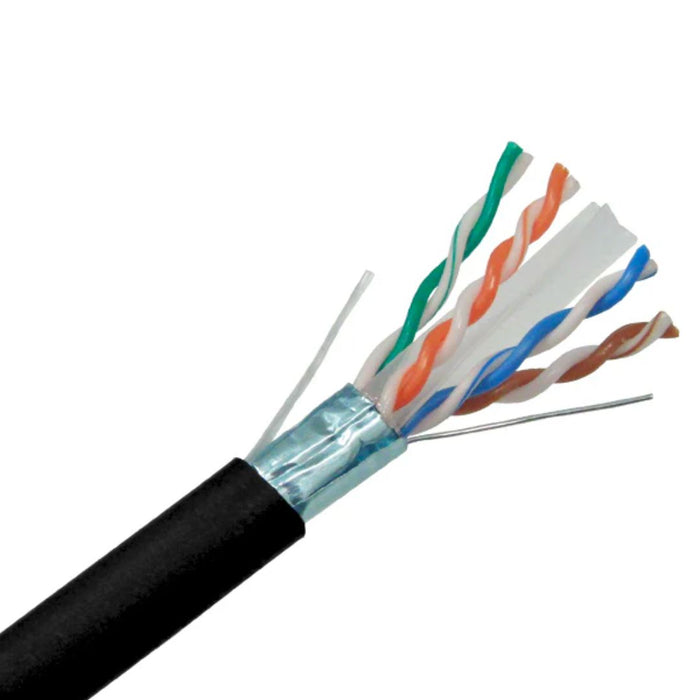 Primus Cable CAT6A Indoor/Outdoor Bulk Ethernet Cable, UV Resistant, Shielded CMX/CMR, 23 AWG (1000FT) - Spool, Black