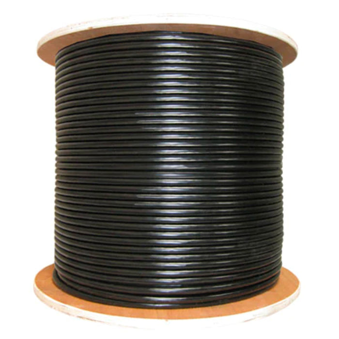 Primus Cable CAT6 Direct Burial Outdoor Bulk Ethernet Cable, Solid Copper Dual Shielded, 23AWG (1000FT) - Spool, Black