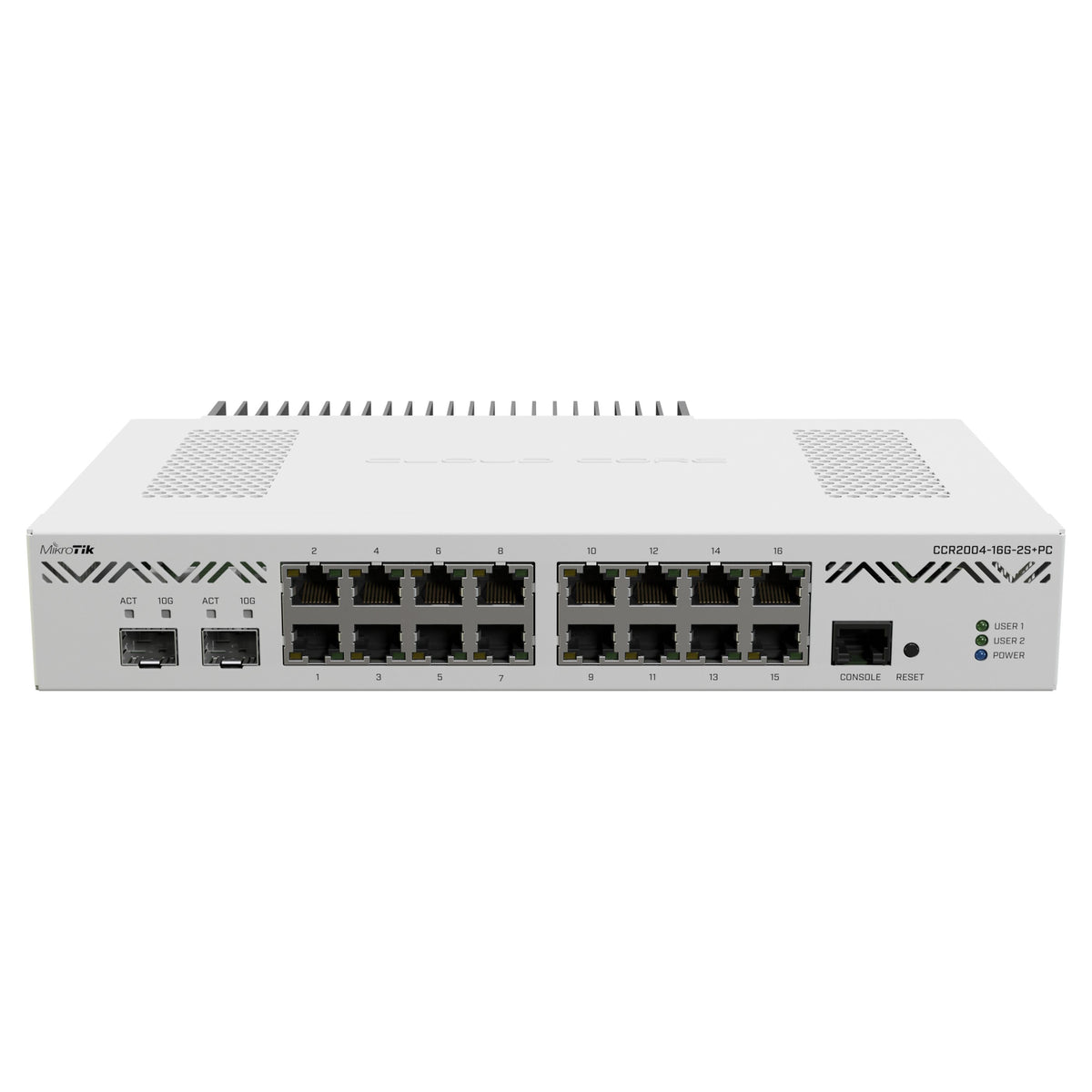 MikroTik CCR2004 16x Gigabit 2x 10Gbps SFP+ Passive Cooling Cloud 