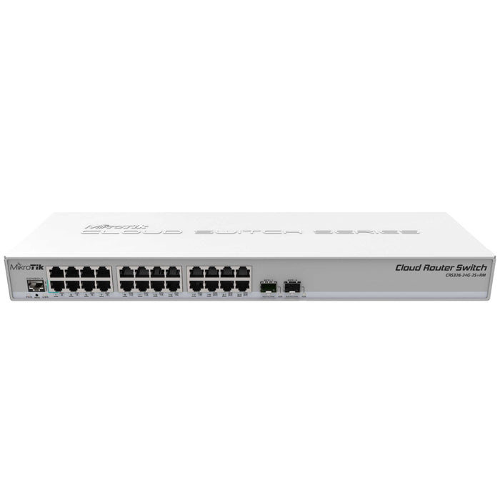 MikroTik CRS326-24G-2S+RM 24-Port Gigabit Ethernet Switch with 2x 10G SFP+ Dual Boot SwOS RouterOS