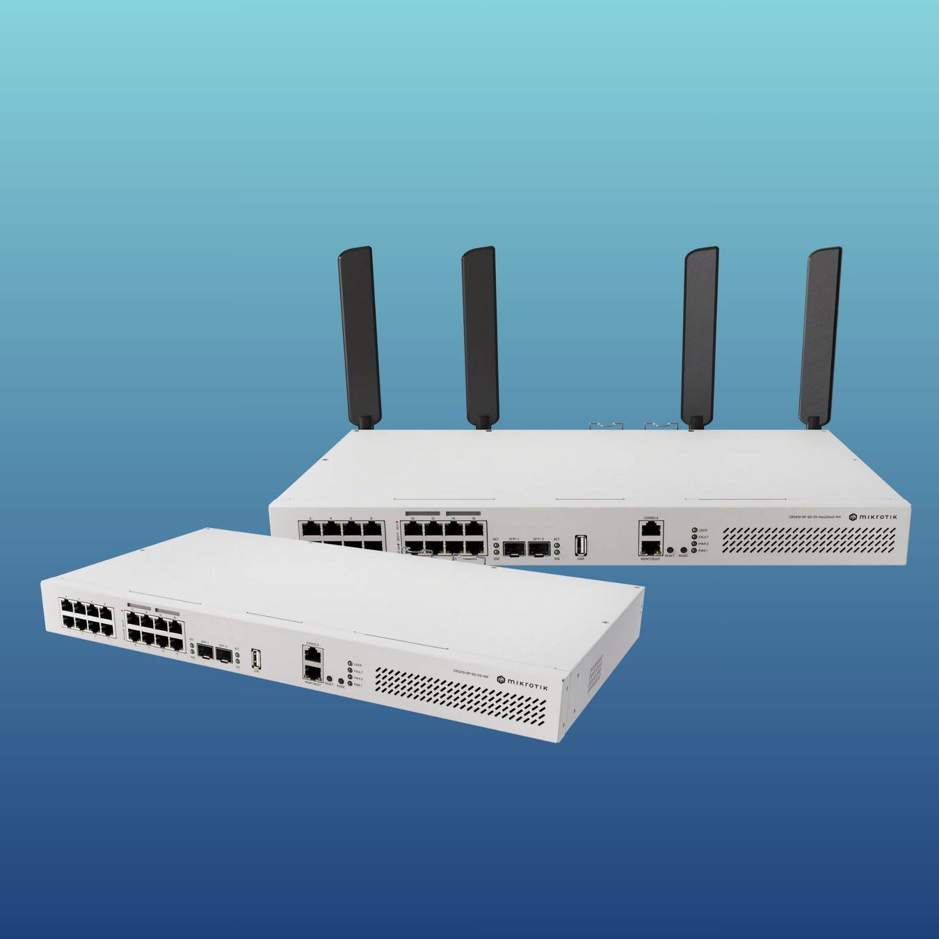 MikroTik CRS418 PoE network switch with wireless connectivity