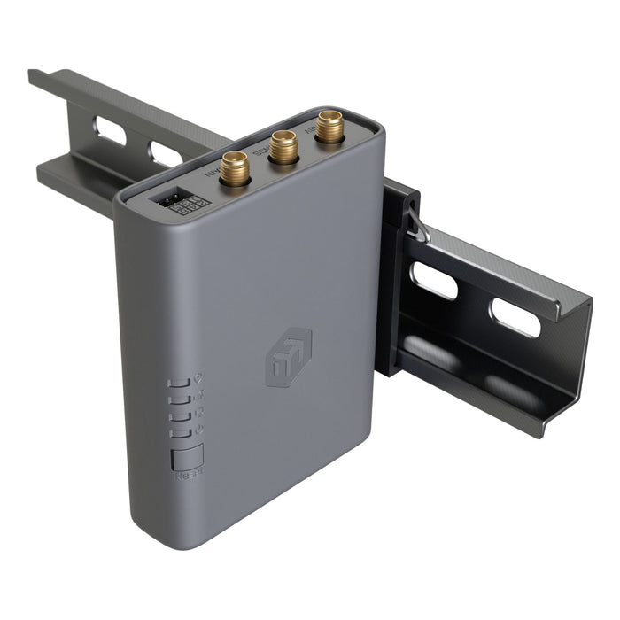 MikroTik KNOT Embedded LTE4 Global EG25-G&KNe DIN rail mounted vertical orientation