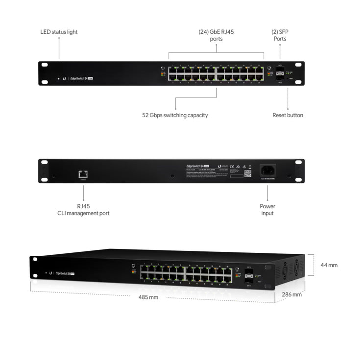 Ubiquiti EdgeSwitch 24 PoE Switch (250W) [ES-24-250W]