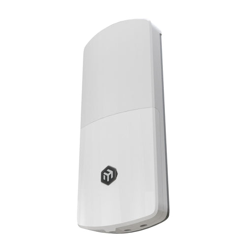 MikroTik FTC21-ups IP67 fiber-to-copper converter front view with 2.5G SFP and dual Ethernet ports