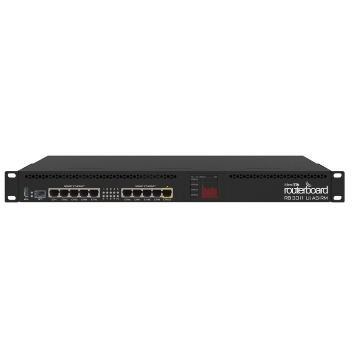 MikroTik RouterBOARD RB3011 Router w/10xGigabit Ethernet USB 3.0 [RB3011UiAS-RM]