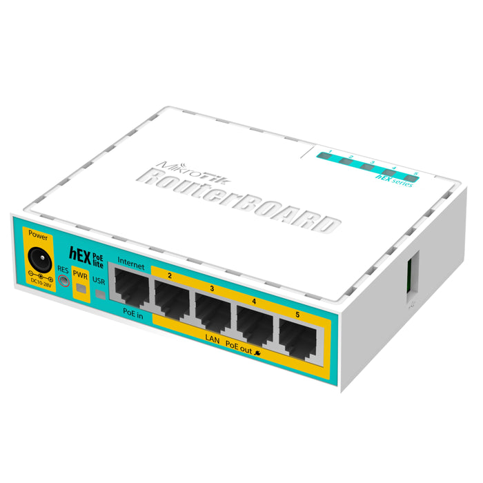 MikroTik RouterBOARD hEX PoE lite 5xEthernet Router [RB750UPr2]