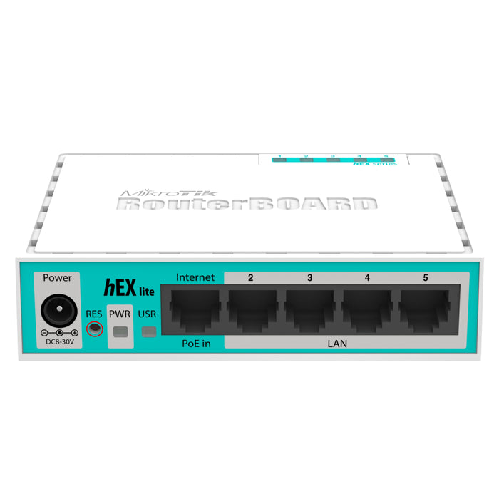 MikroTik hEX lite 5x Ethernet Router (Complete with enclosure, power supply) [RB750r2]