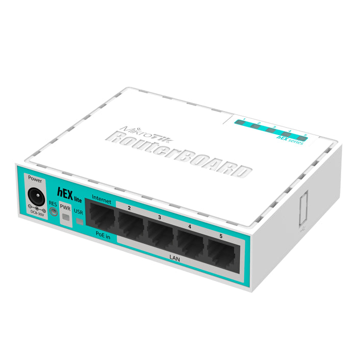 MikroTik hEX lite 5x Ethernet Router (Complete with enclosure, power supply) [RB750r2]
