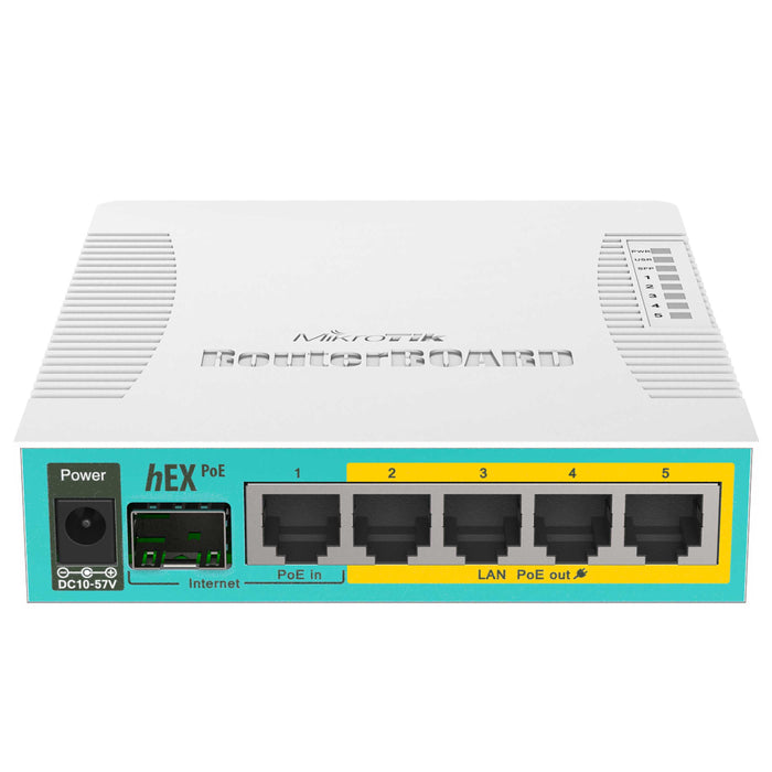 MikroTik hEX PoE 5-Port Gigabit Router w/SFP (4-Port PoE) [RB960PGS]