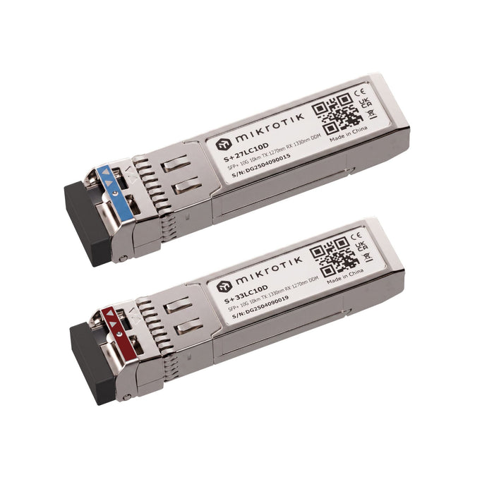 MikroTik S+2733LC10D 10G BiDi SFP+ Single-Mode Fiber Transceiver Pair