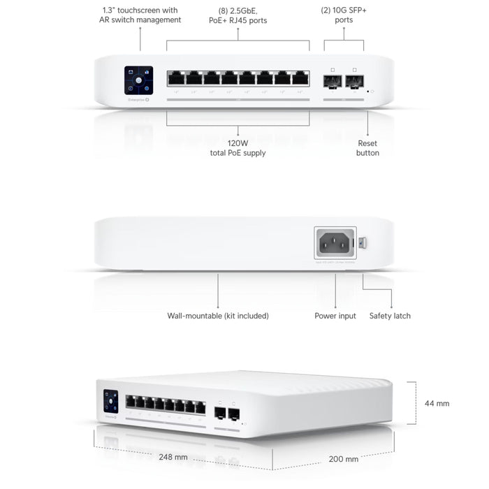 Ubiquiti UniFi Enterprise 8 PoE (Vintage) Switch, 120W [USW-Enterprise-8-PoE]