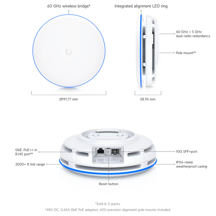 Ubiquiti UniFi Building-to-Building 10 Gbps Bridge XG [UBB-XG-US]