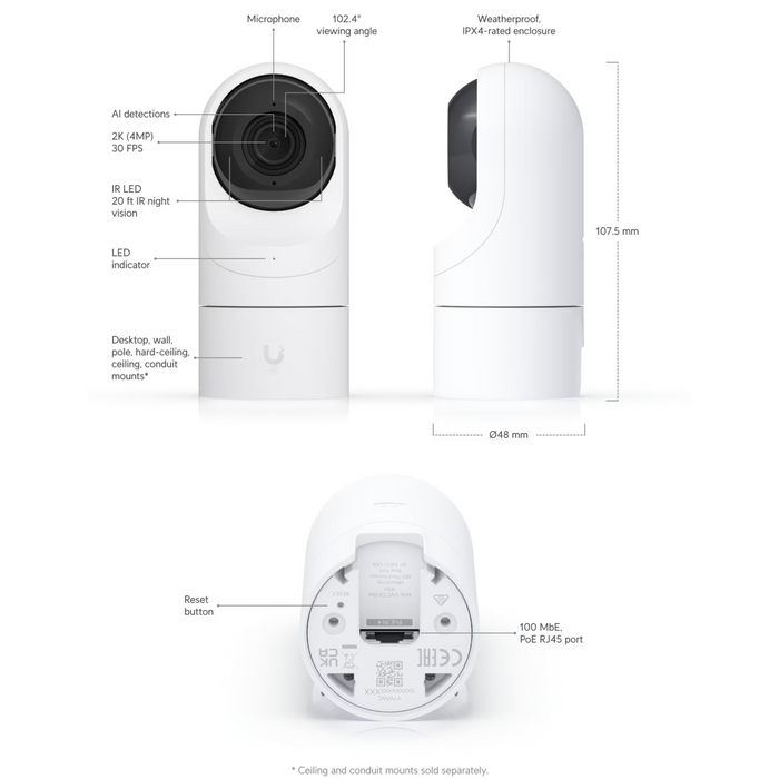 Ubiquiti UniFi G5 Flex 2K HD PoE Camera [UVC-G5-Flex]