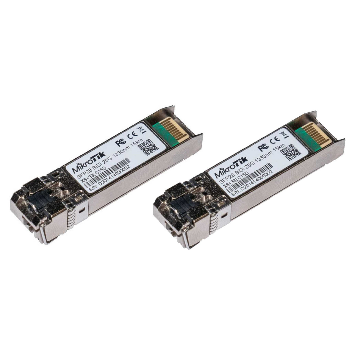 MikroTik XS+2733LC15D 25G BiDi SFP28 Transceiver Pair (15km SMF