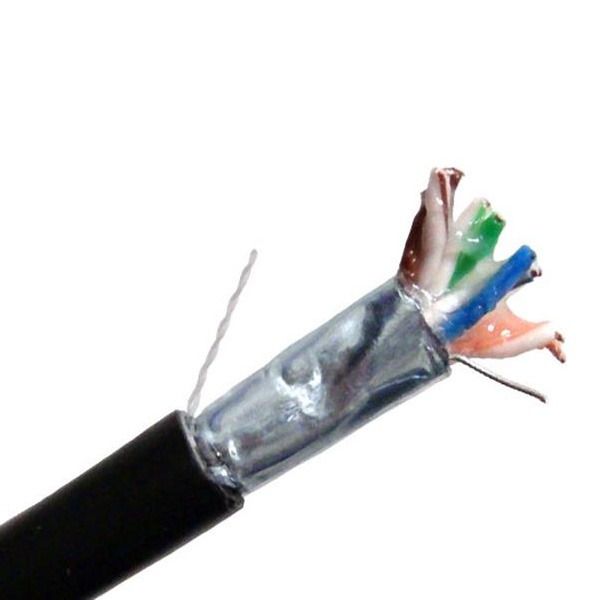 Primus Cable CAT5E Outdoor Bulk Ethernet Cable, Direct Burial Shielded Solid Copper, Gel Filled, 24 AWG (1000FT) - Spool, Black