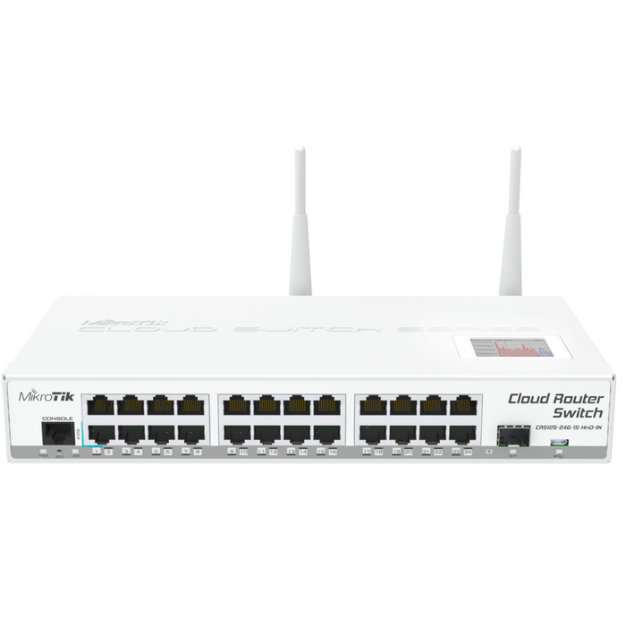 MikroTik 24x Gigabit Ethernet Layer 3 Smart Switch [CRS125-24G-1S-2HnD-IN]