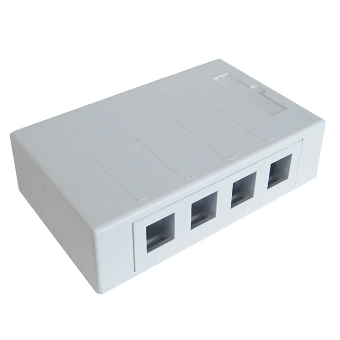 Primus Cable Universal Surface Mount Box - wo/Jack 4 Port - White