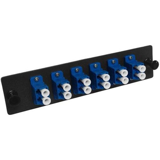 Primus Cable 12-Port Fiber Adapter Panel with 6 Duplex LC Single Mode Adapters