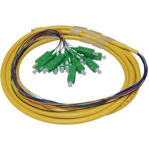 Primus Cable 3m SC/APC, 12 Strand, Single Mode, 9/125, Fiber Pigtail