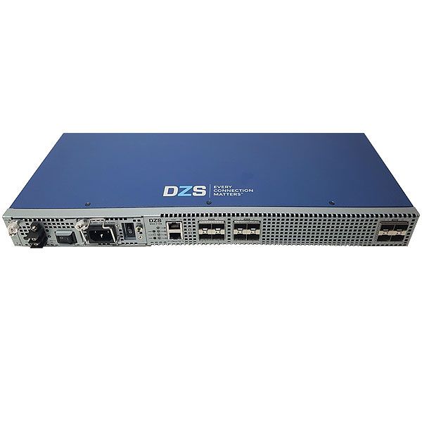 DZS MXK-F 1U 8-GPON OLT 4X1GE/10G Uplinks (SFP/SFP+) 1 Single DC PSU 2 Red Fan Sets