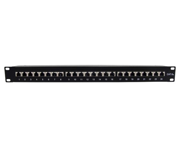 Primus Cable CAT6A Shielded High Density 24 Port 1U Rackmount Patch Panel