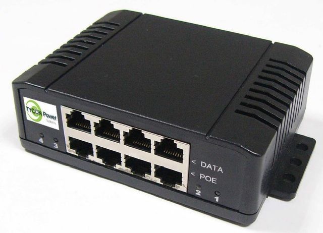 Tycon Power 4 Port Mid Span, High Power 1A Per Port Gigabit POE Injector, Diff POE Voltage On Each Port.